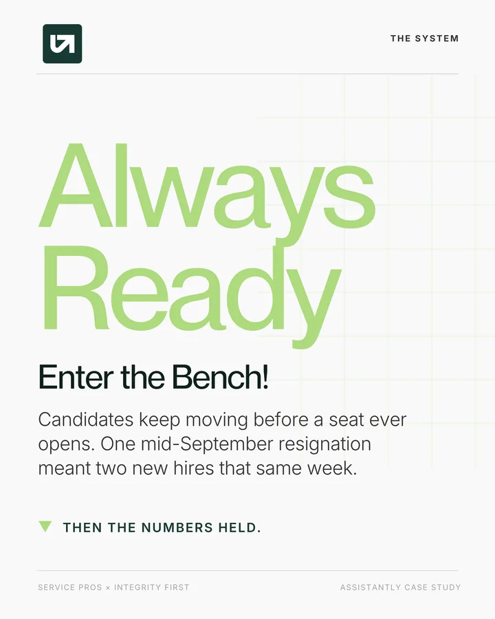 Always ready: the bench means a mid-September resignation became two hires the same week